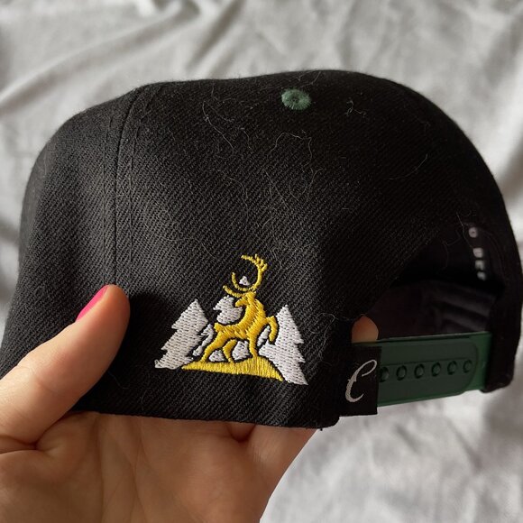 Cariboo Beer Two-Tone Hat — Black & Forest Green — Adjustable - Picture 2 of 4